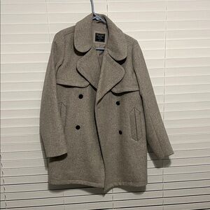 Abercrombie & Fitch Gray Wool Coat